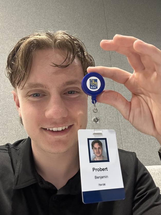 My RBC employee badge on day one
